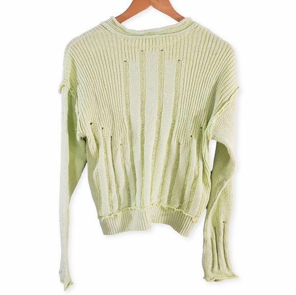 VGUC Free People Stevie Knit Cardigan Long Sleeves Green Grapes Size M - Picture 3 of 7